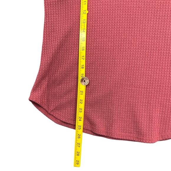 Love Kuza Pink Round Neck‎ Waffle Fabric Mixed Media Plaid Leopard Top Womens XL - Picture 6 of 6